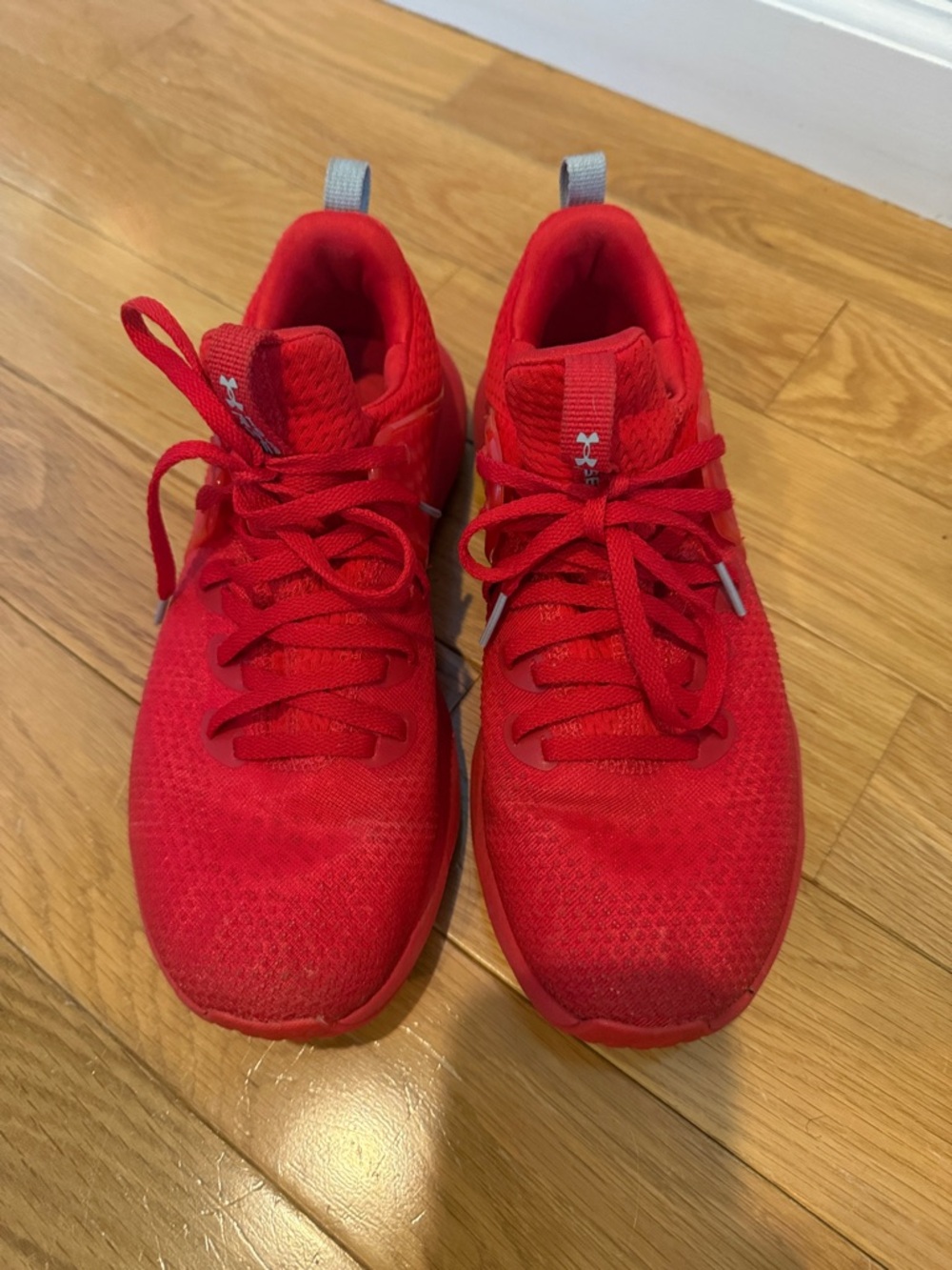 Under Armour Bright Red Knit Running Shoes